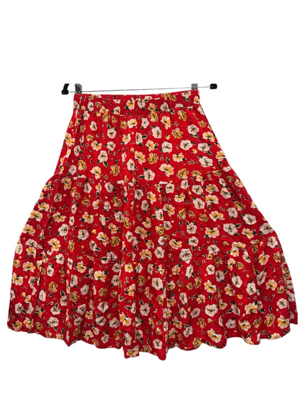 🌺 Indigo Rose Red Floral 2-Piece Set – Boho Crop Top & Midi Skirt – Size M - Picture 4 of 10